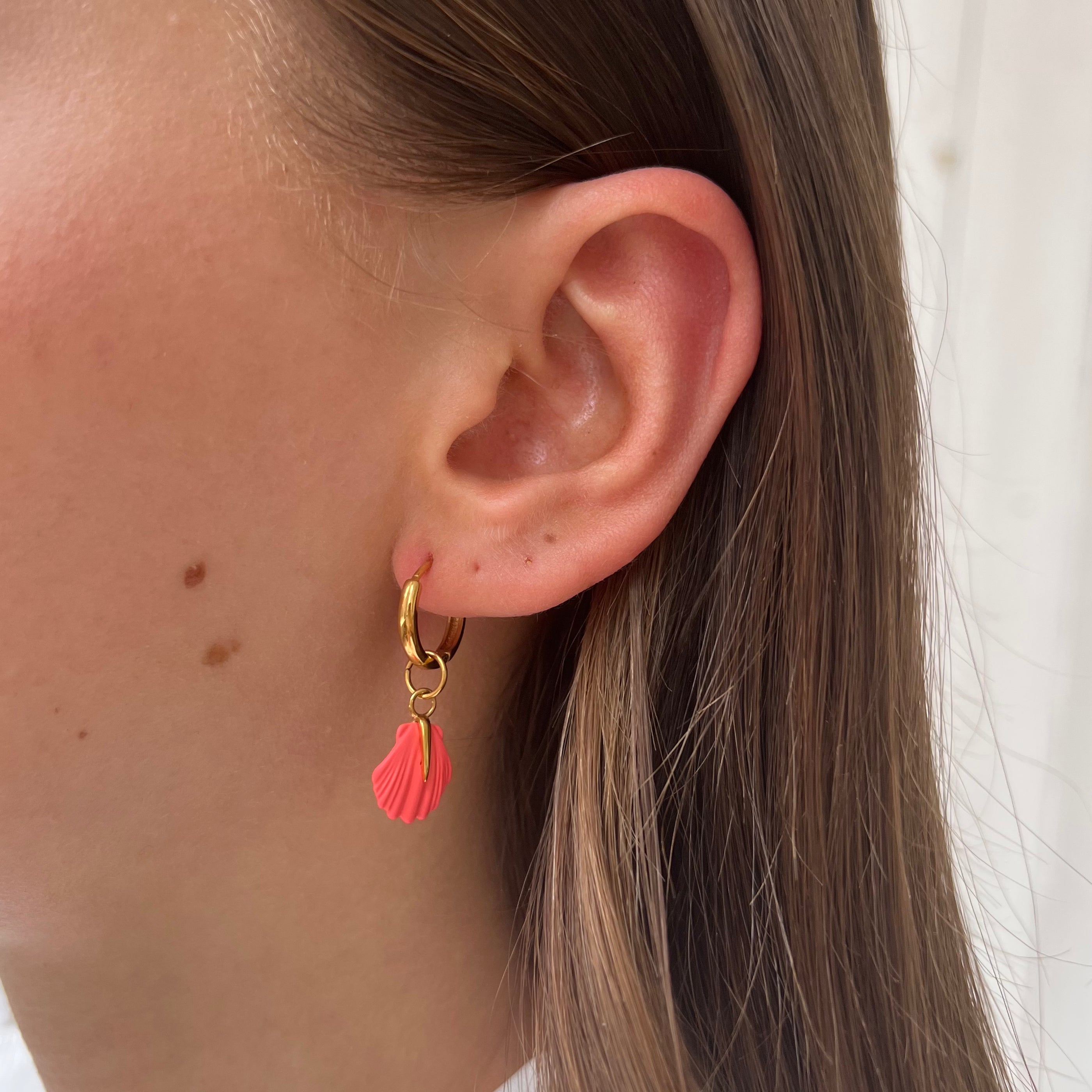 Earring Sunset Coral Shell Earring Sunset Coral Shell