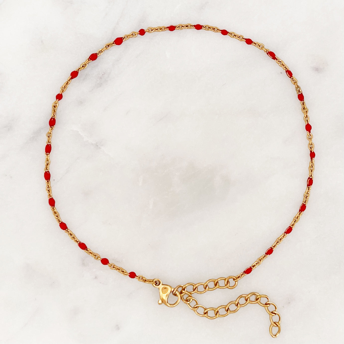 Anklet Fiery Red Dots Anklet Fiery Red Dots