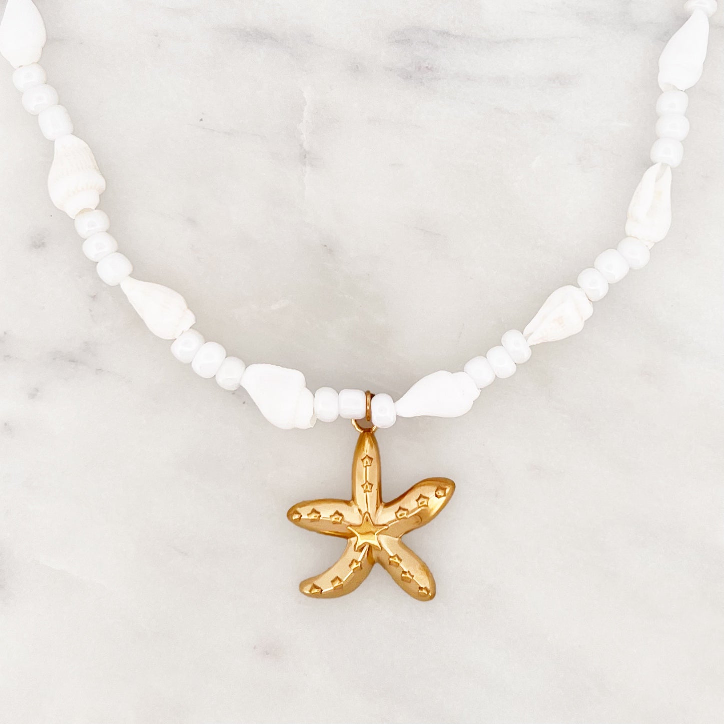 White Shell Necklace Starfish White Shell Necklace Starfish