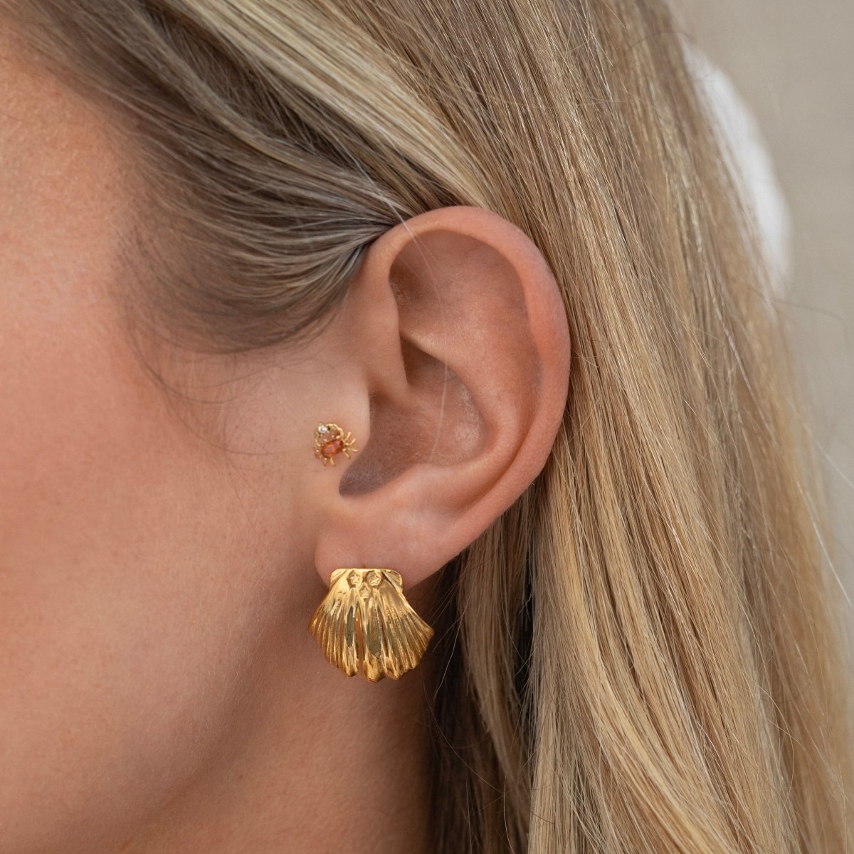 Big Scallop Studs Set - ByNouck Jewelry Big Scallop Studs Set - ByNouck Jewelry