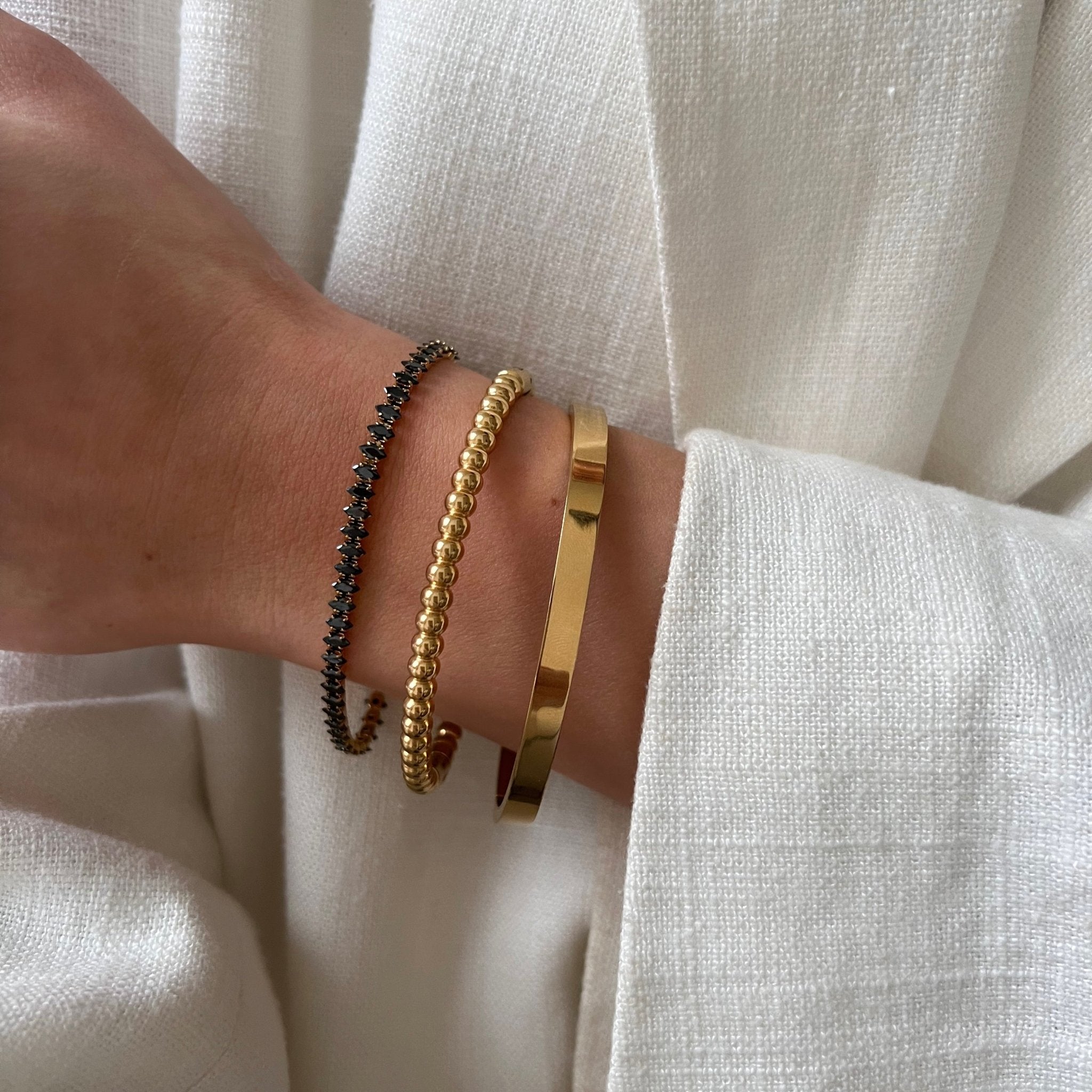 Bracelet Black Rhinestones - ByNouck Jewelry Bracelet Black Rhinestones - ByNouck Jewelry