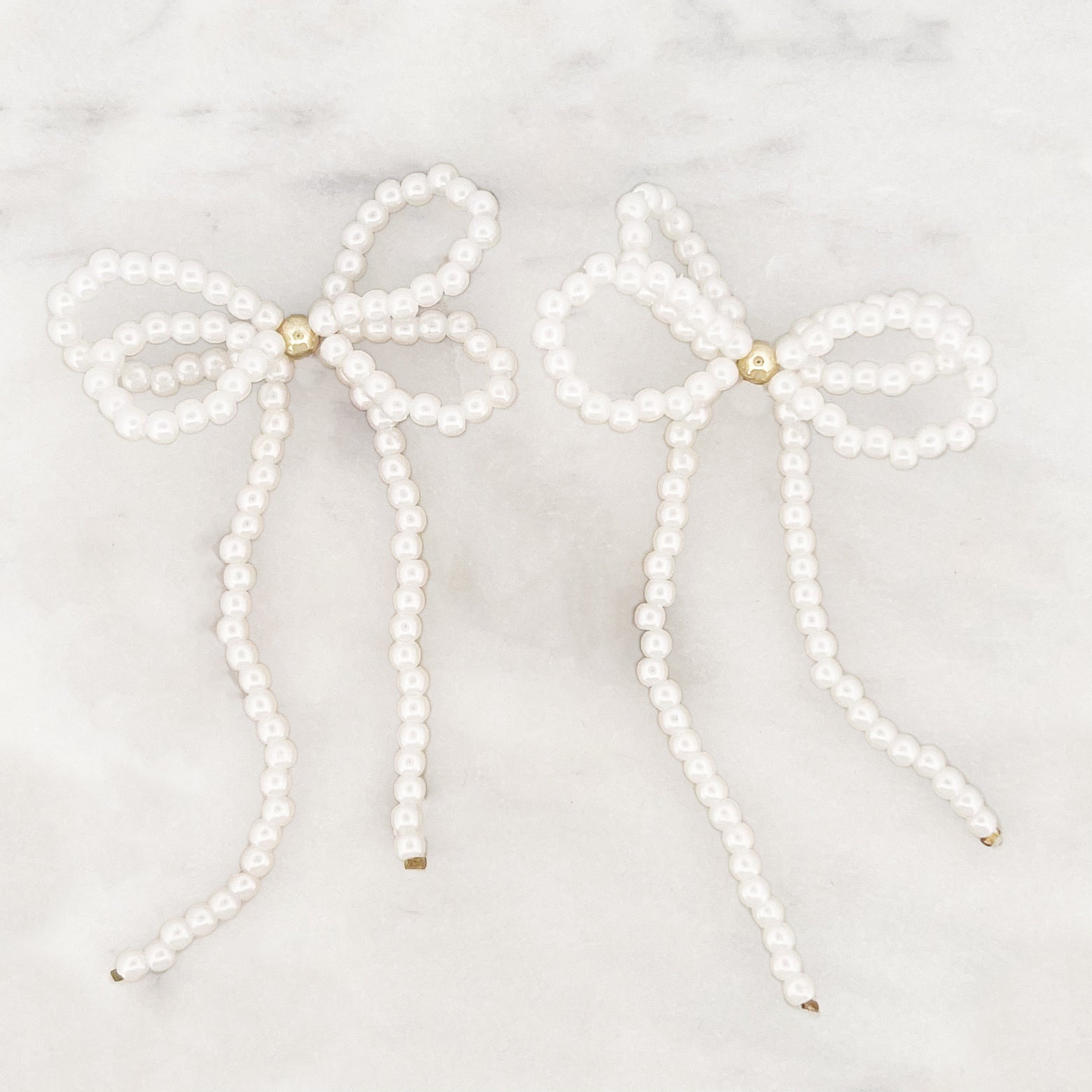 Double Pearl Bow Set - ByNouck Jewelry Double Pearl Bow Set - ByNouck Jewelry