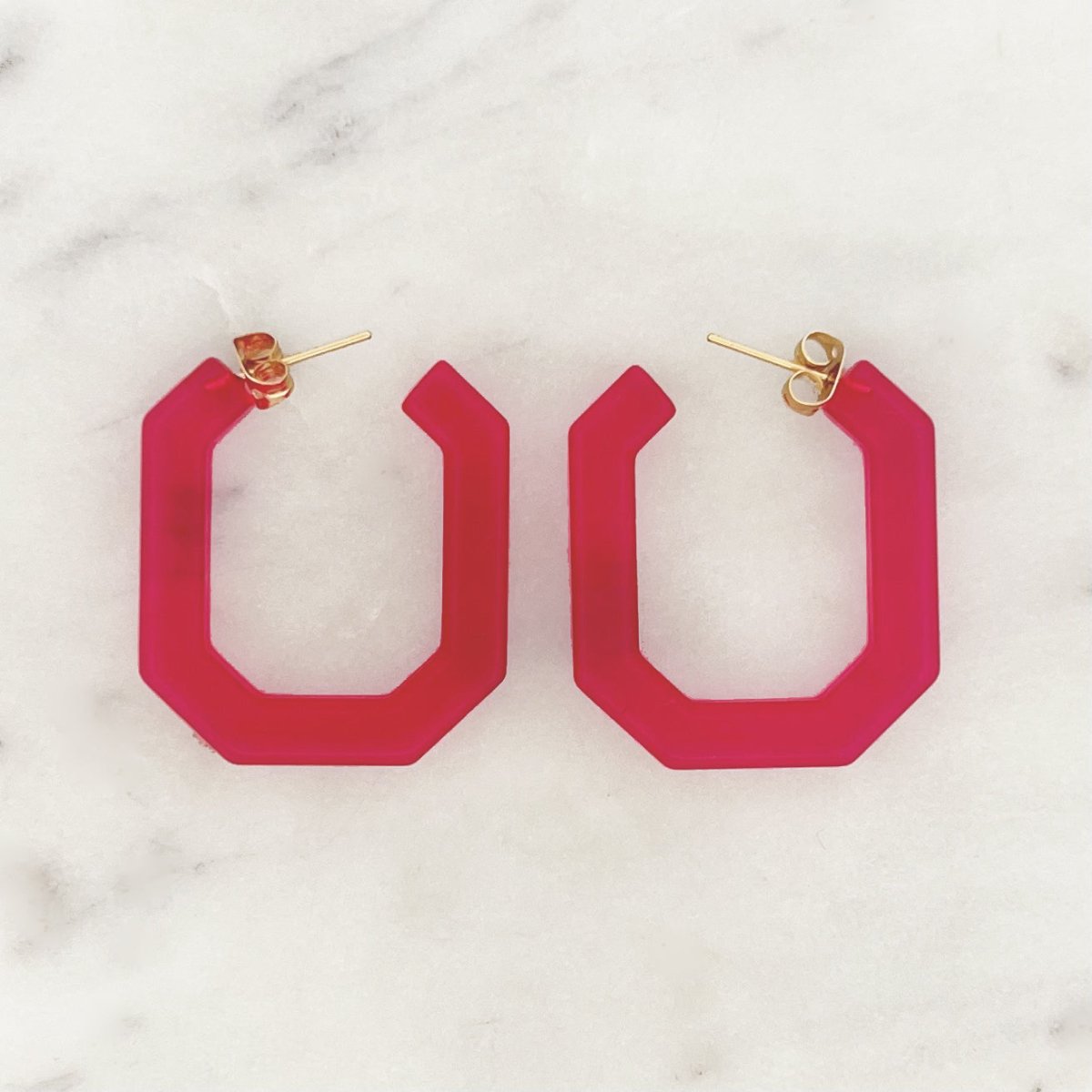 Fuchsia Buxon Hoop Set - ByNouck Jewelry Fuchsia Buxon Hoop Set - ByNouck Jewelry