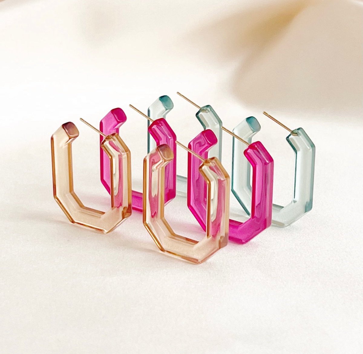 Fuchsia Buxon Hoop Set - ByNouck Jewelry Fuchsia Buxon Hoop Set - ByNouck Jewelry