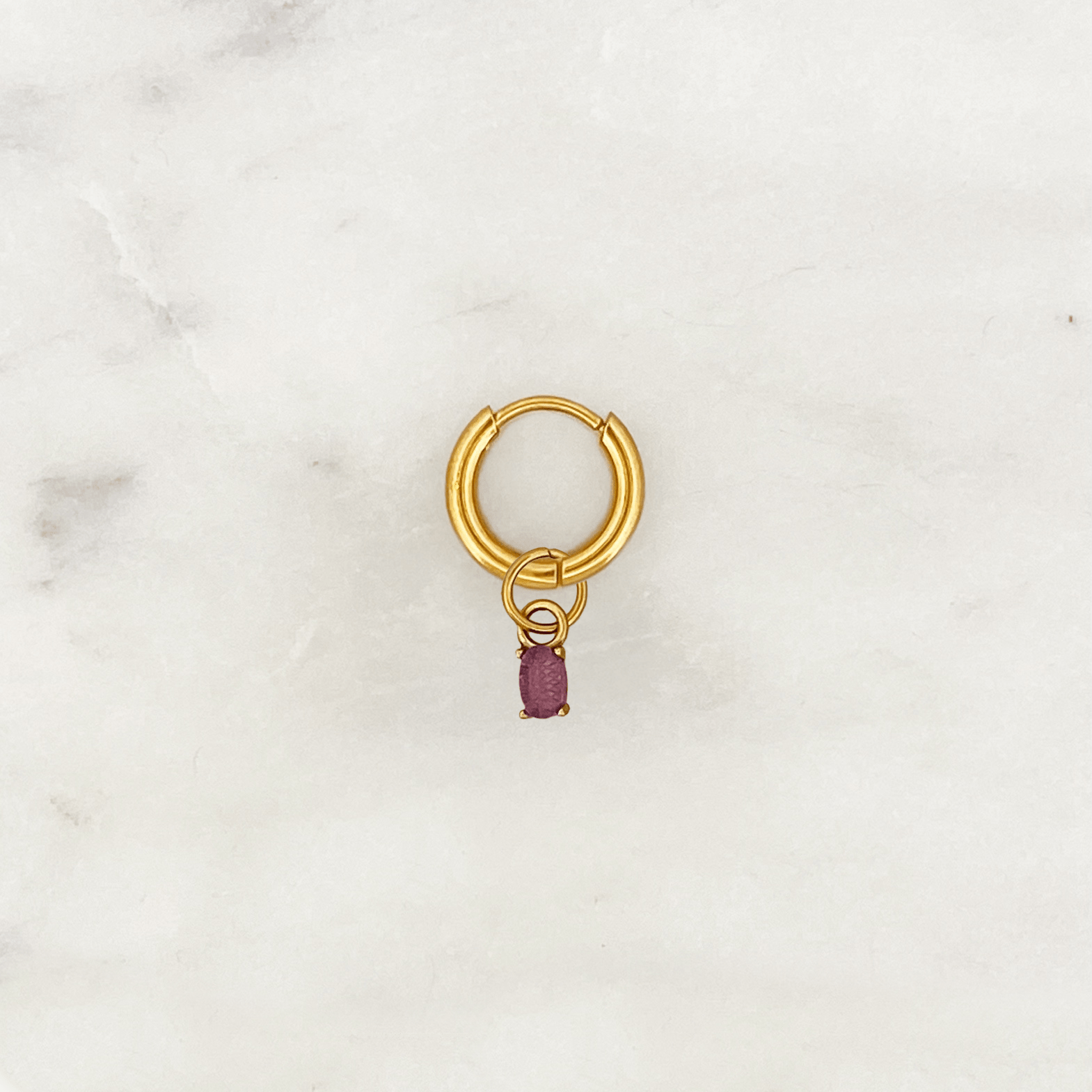 Hoop Amethyst Oval - ByNouck Jewelry Hoop Amethyst Oval - ByNouck Jewelry