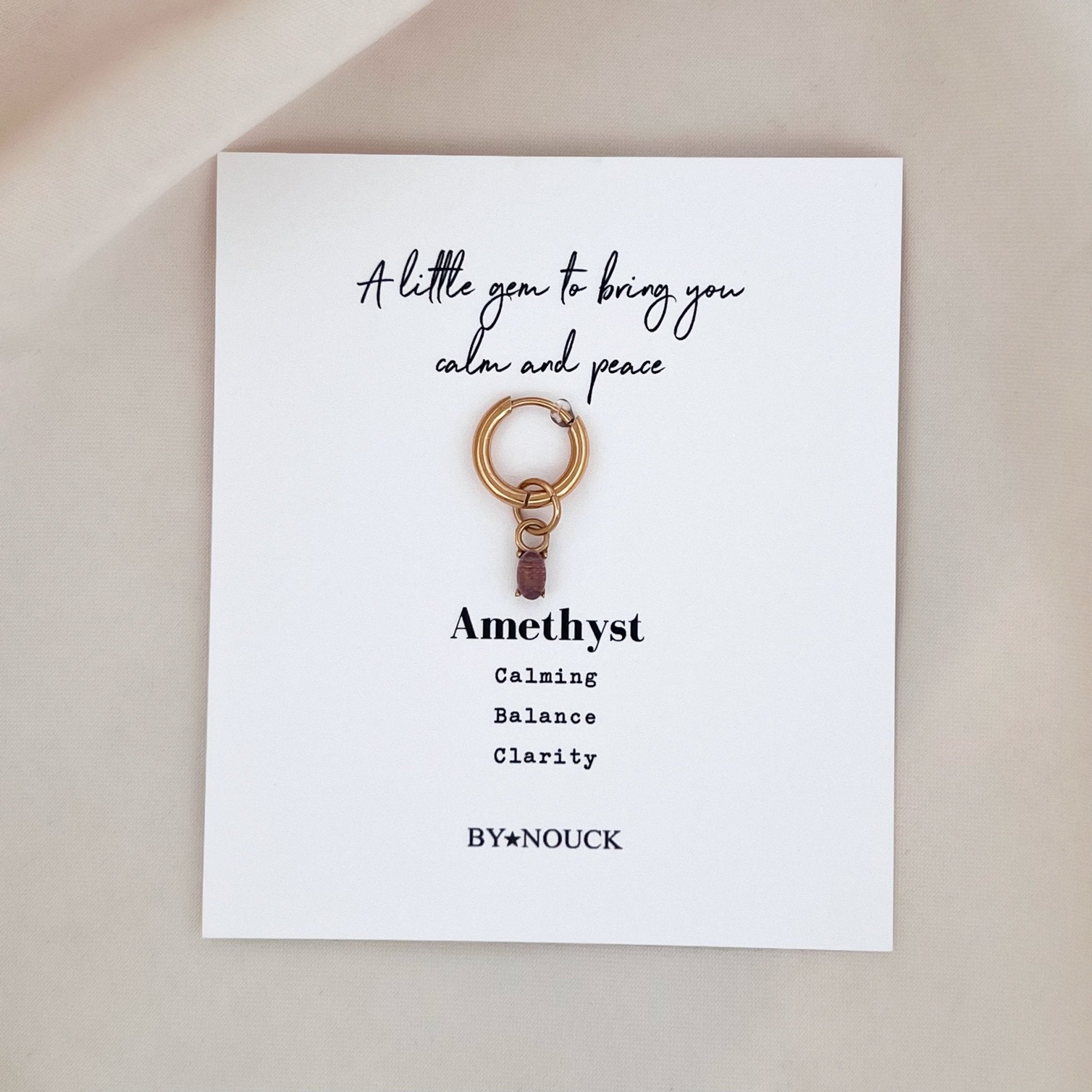 Hoop Amethyst Oval - ByNouck Jewelry Hoop Amethyst Oval - ByNouck Jewelry