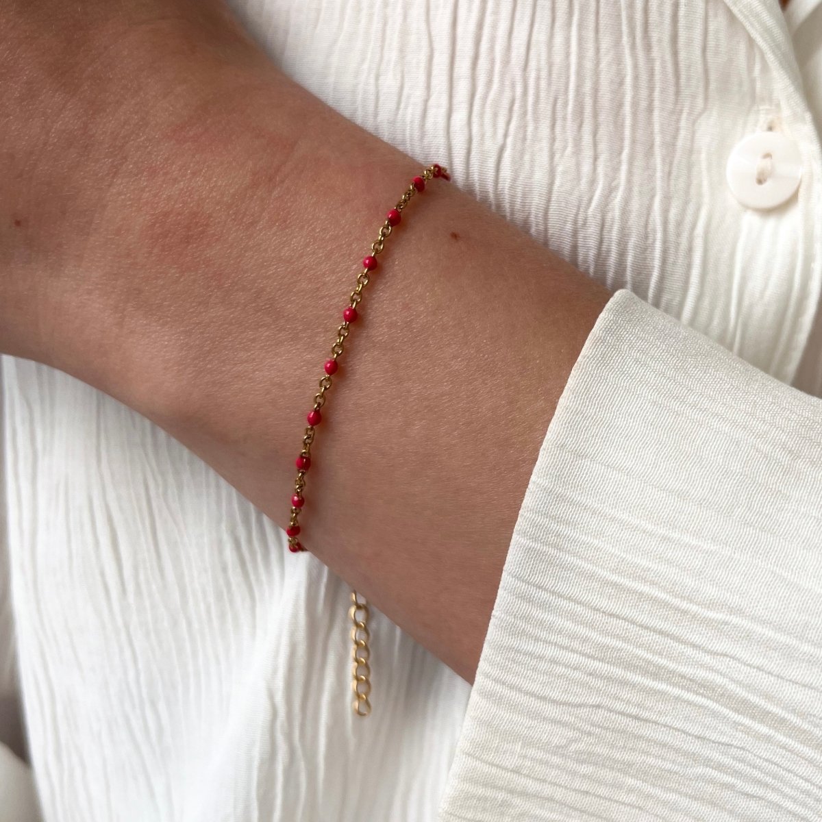 Hot Pink Dots Bracelet - ByNouck Jewelry Hot Pink Dots Bracelet - ByNouck Jewelry