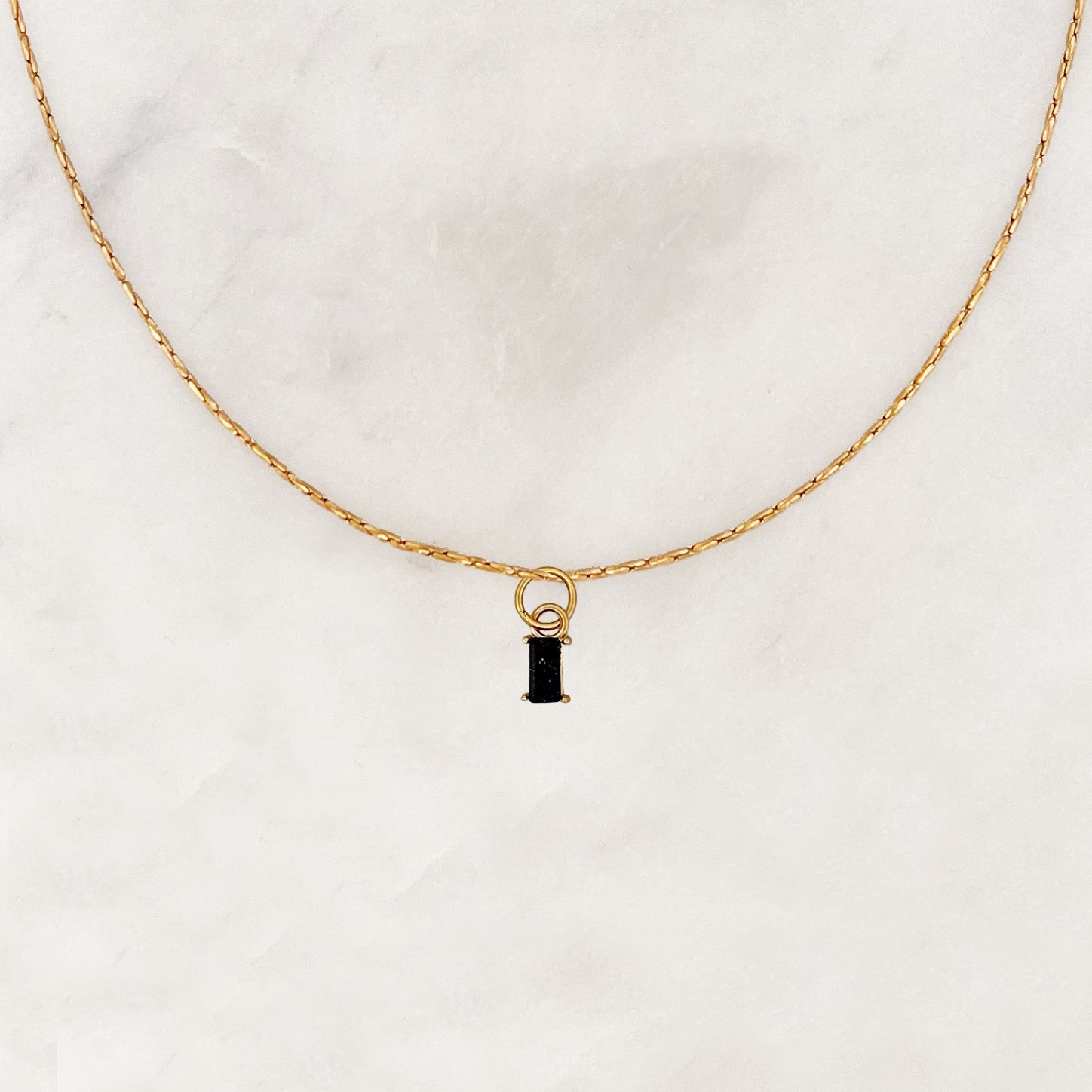 Necklace Blue Sandstone Baguette - ByNouck Jewelry Necklace Blue Sandstone Baguette - ByNouck Jewelry