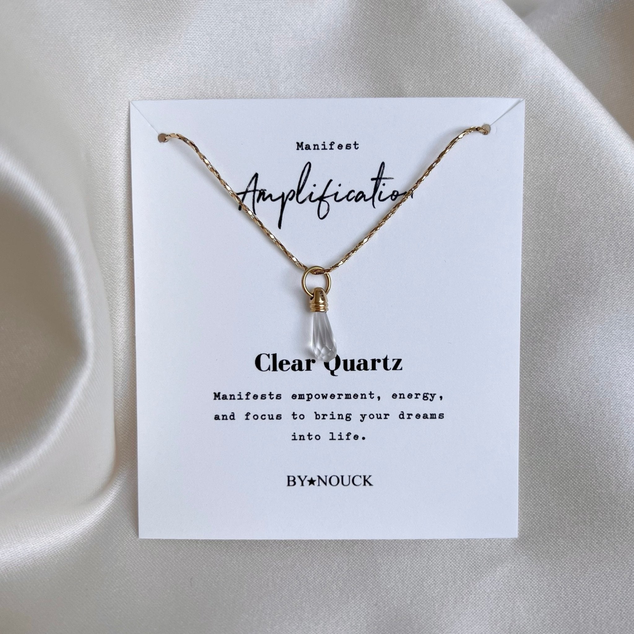 Necklace Manifest Stone Clear Quartz - ByNouck Jewelry Necklace Manifest Stone Clear Quartz - ByNouck Jewelry