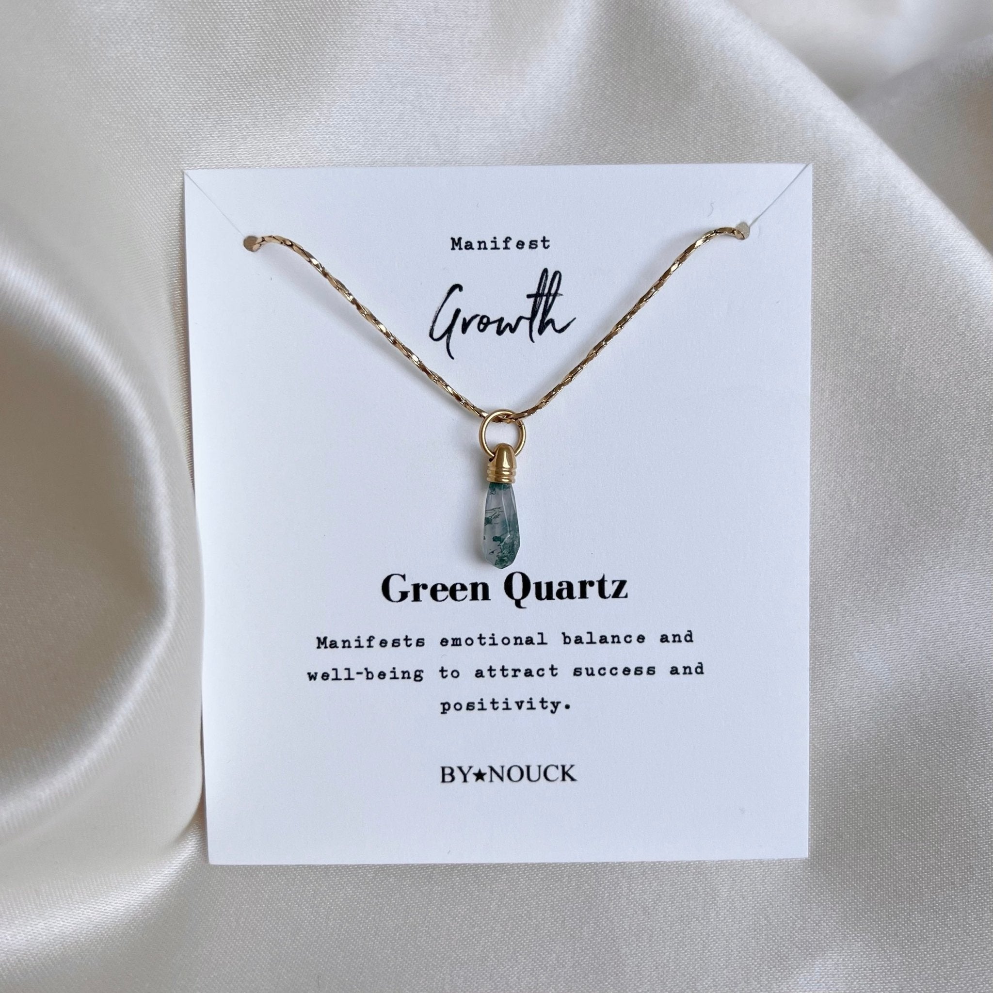 Necklace Manifest Stone Green Quartz - ByNouck Jewelry Necklace Manifest Stone Green Quartz - ByNouck Jewelry