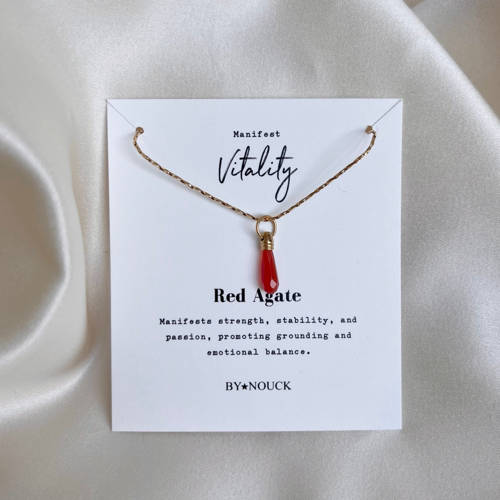 Necklace Manifest Stone Red Agate - ByNouck Jewelry Necklace Manifest Stone Red Agate - ByNouck Jewelry