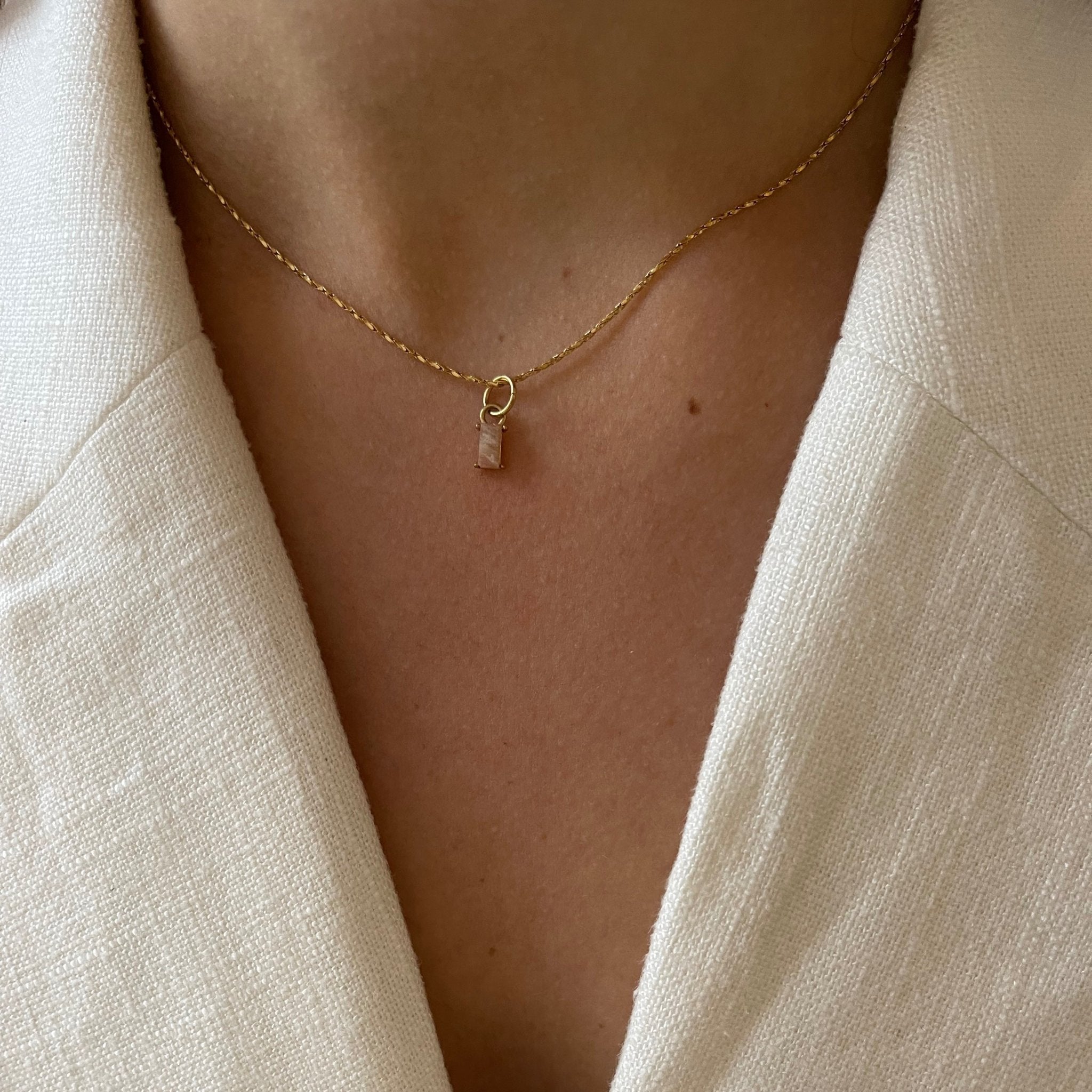 Necklace Pink Star Baguette - ByNouck Jewelry Necklace Pink Star Baguette - ByNouck Jewelry