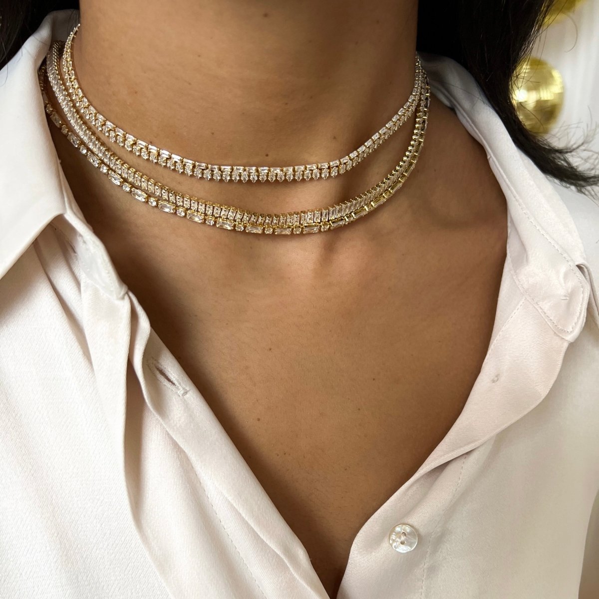 Oval Rhinestone Choker - ByNouck Jewelry Oval Rhinestone Choker - ByNouck Jewelry