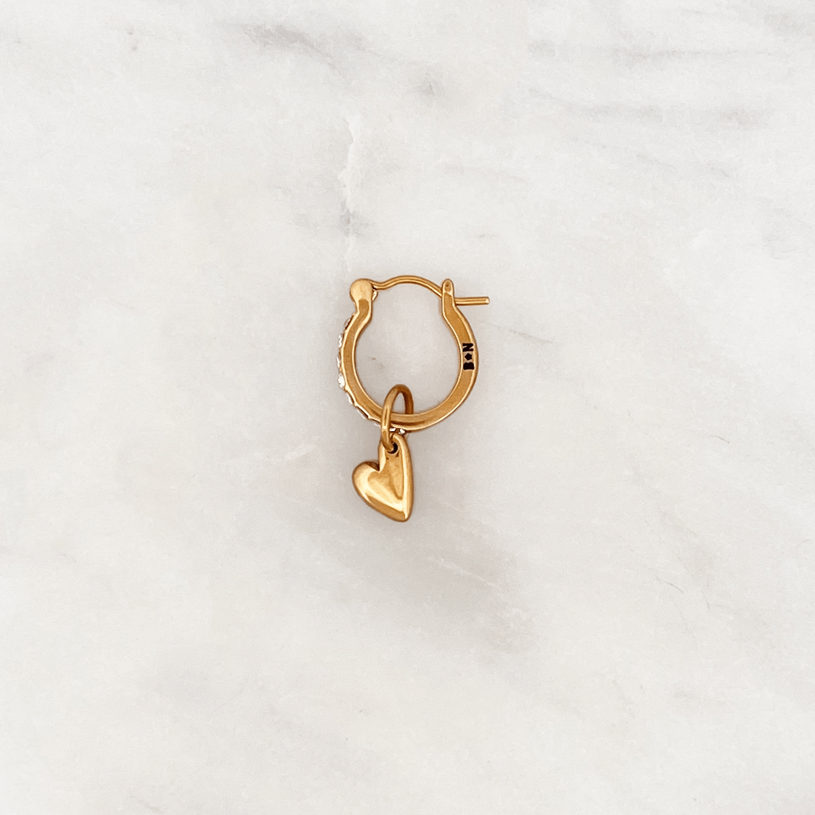 Rhinestones Hoop Little Heart - ByNouck Jewelry Rhinestones Hoop Little Heart - ByNouck Jewelry