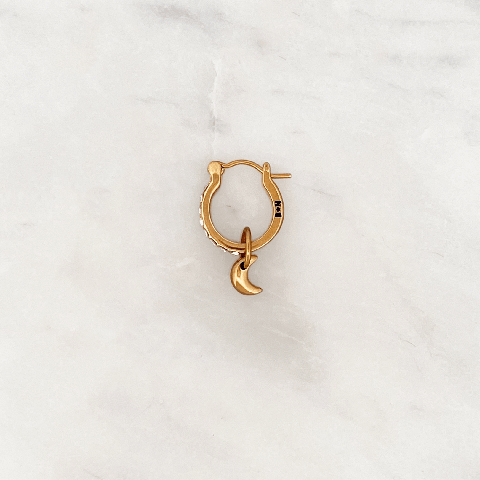 Rhinestones Hoop Little Moon - ByNouck Jewelry Rhinestones Hoop Little Moon - ByNouck Jewelry
