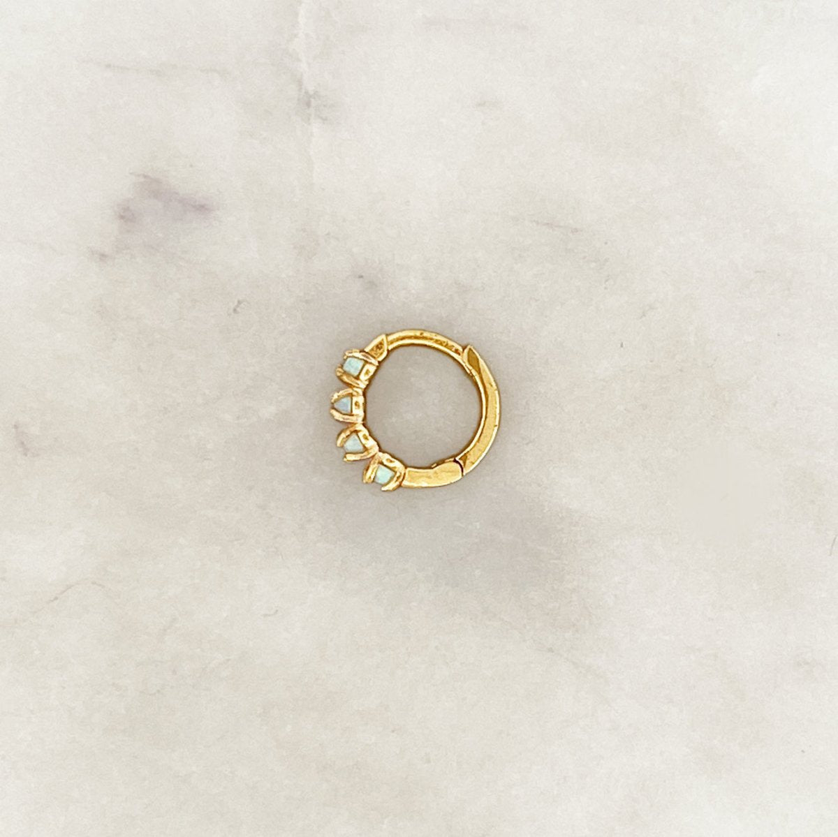 Tiny Hoop Opal - ByNouck Jewelry Tiny Hoop Opal - ByNouck Jewelry