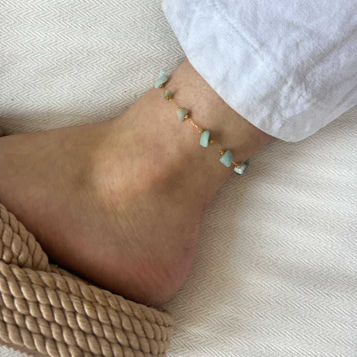 Anklet Green Stones