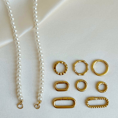 Base Glass Pearls Long Necklace