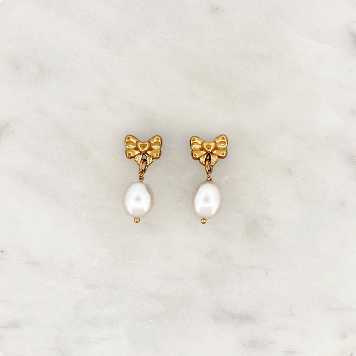 Bow Eastud Set Big Pearl