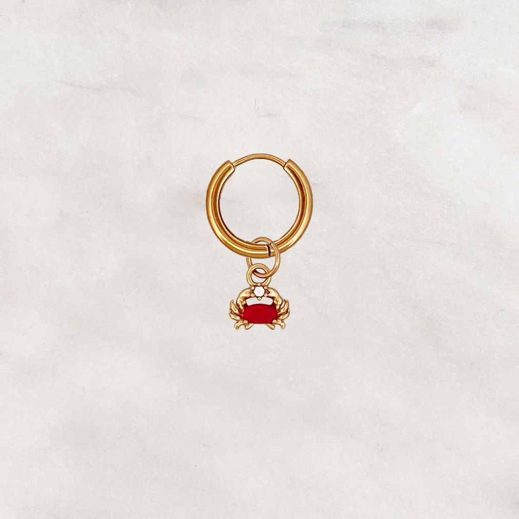 Earring Red Crabby