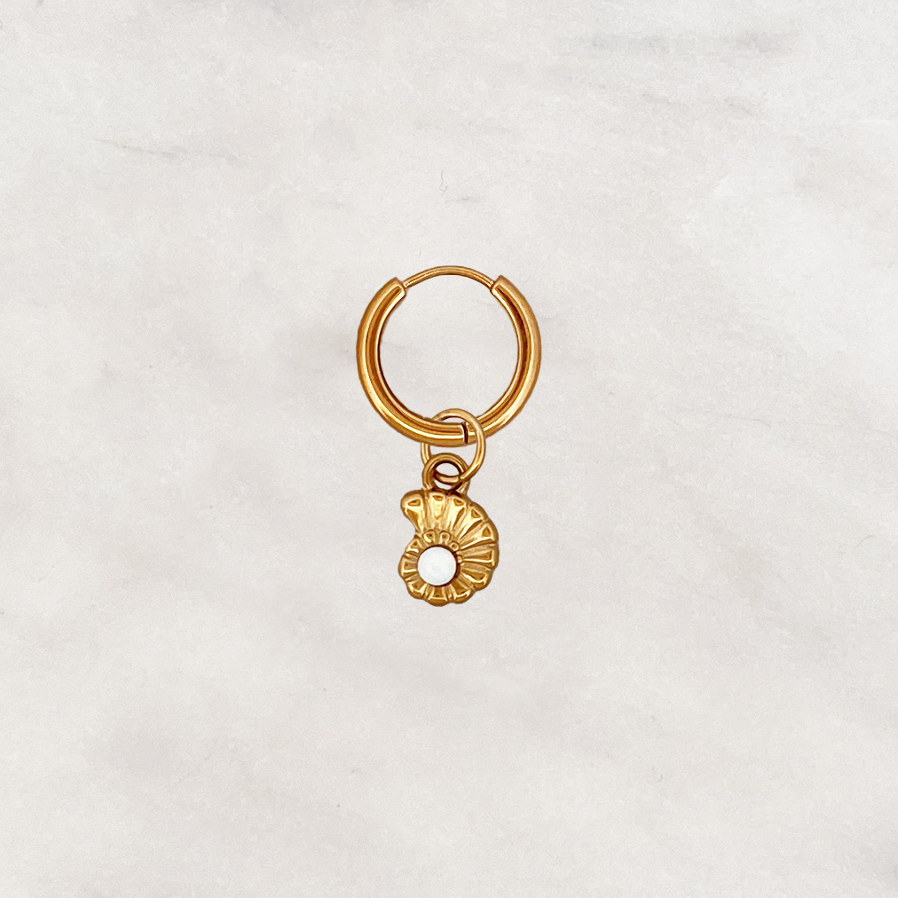 Earring Opal Moon Shell