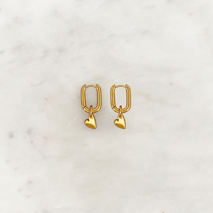 Ensemble de boucles d'oreilles coeur d'amour