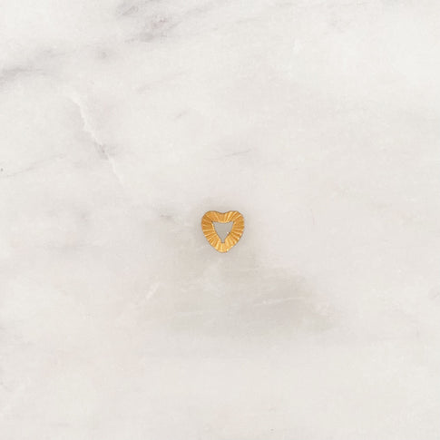 Earstud Textured Heart