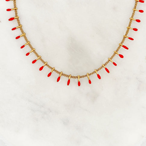 Red Tassels Necklace