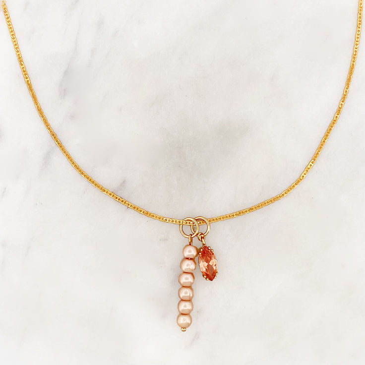 Long Necklace Peach Perfect