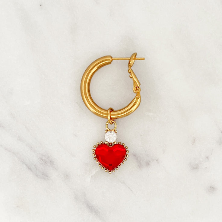 Hoop Rouge Diamond Heart