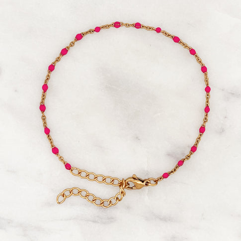 Hot Pink Dots Bracelet