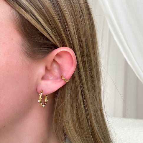 Glamour Pearl Hoop Set