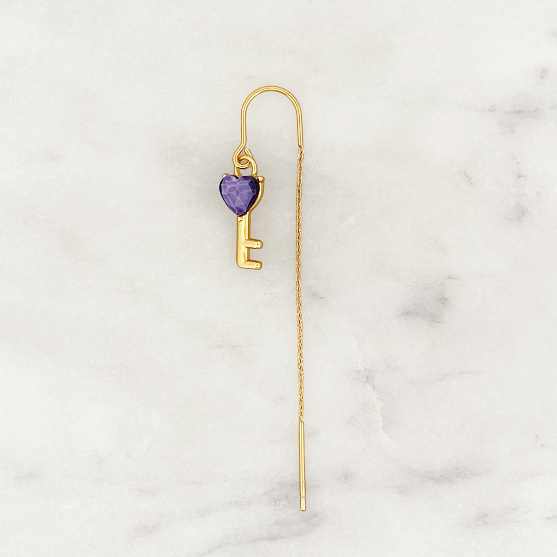 Chaîne Longue Lilas Love Key
