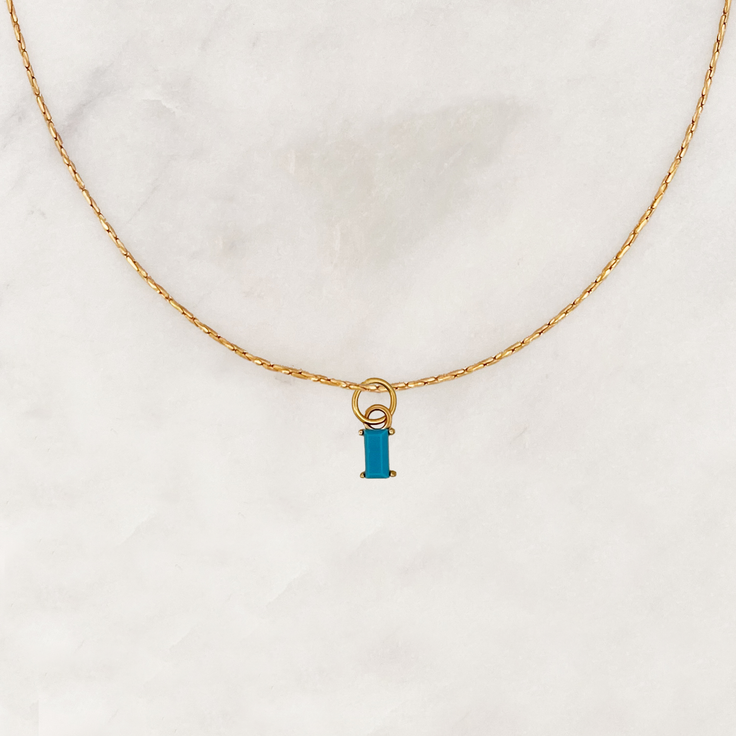 Necklace Turquoise Stone Baguette