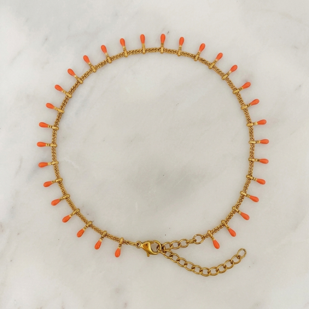 Orange tassels bracelet