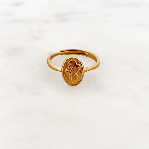 Petite bague amulette de palmier