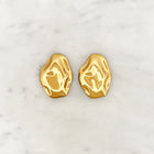 Pleated Earstud Set Oval