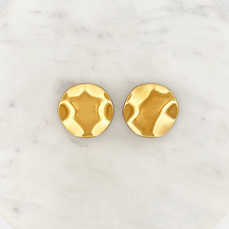 Pleated Earstud Set Round