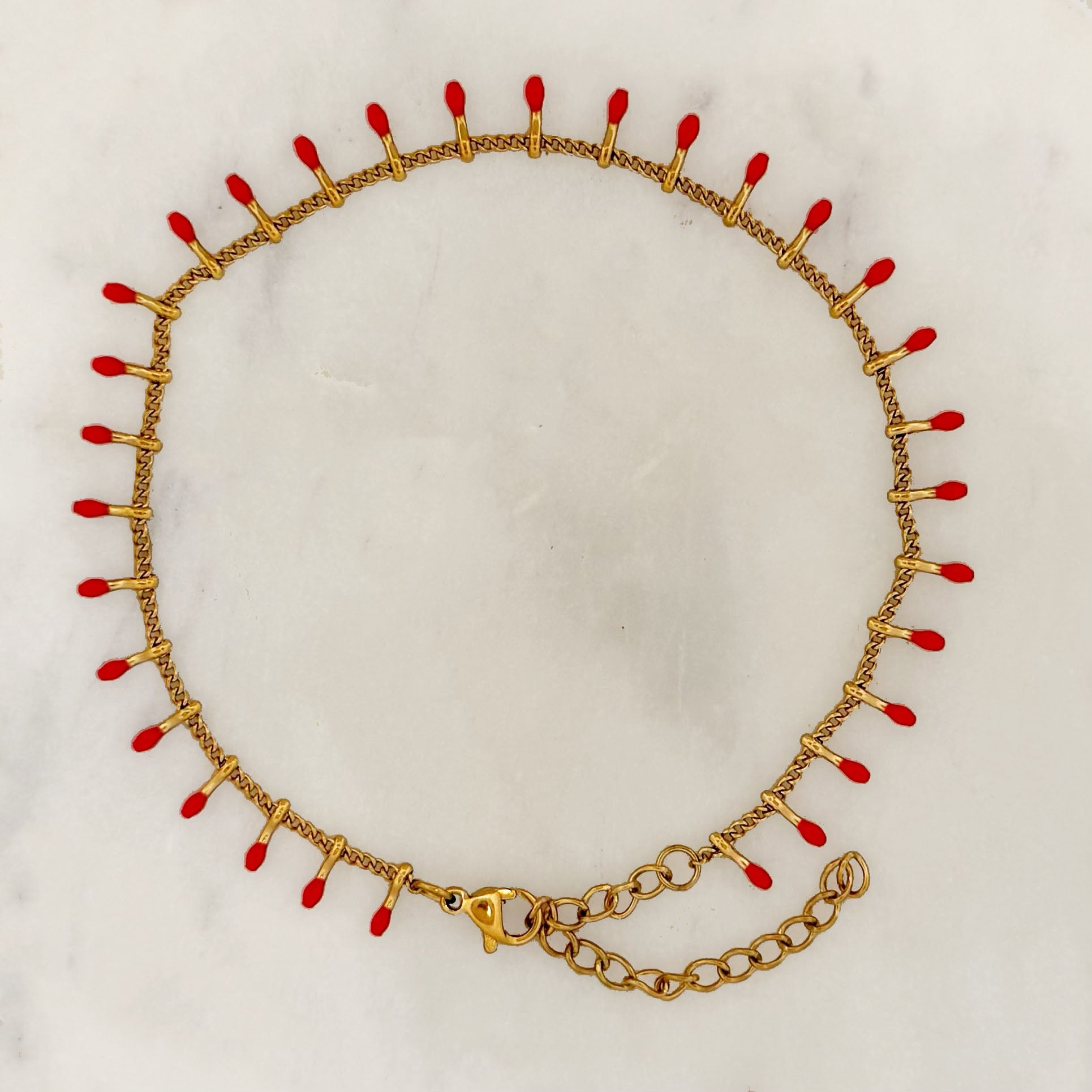 Red tassels anklet