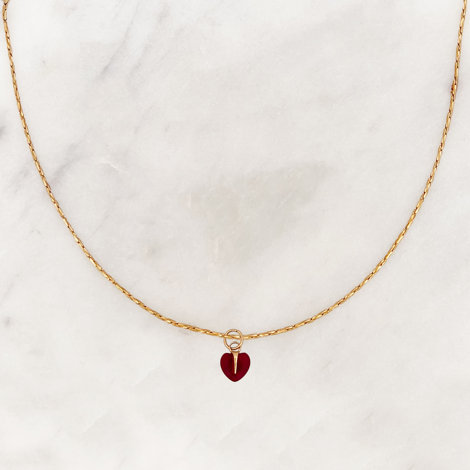Rope Necklace Small Red Love