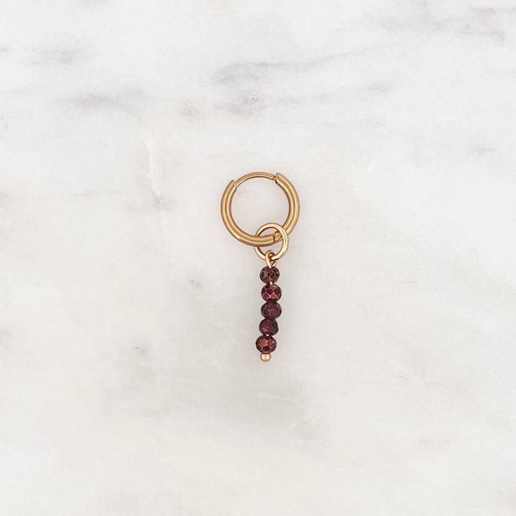 Tiny Huggie Glamour Brown Beads