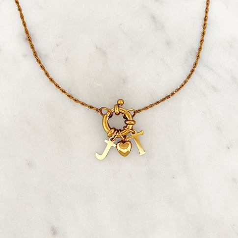 Twisted Necklace Forever Love Initials