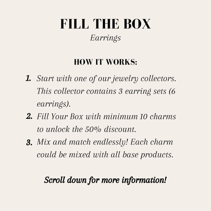 Fill The Box - 3 sets de boucles d'oreilles