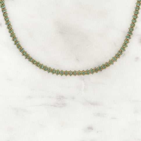 Aquamarine Oval Rhinestone Choker - ByNouck Jewelry