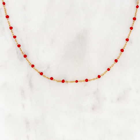 Base Fiery Red Dots Necklace - ByNouck Jewelry