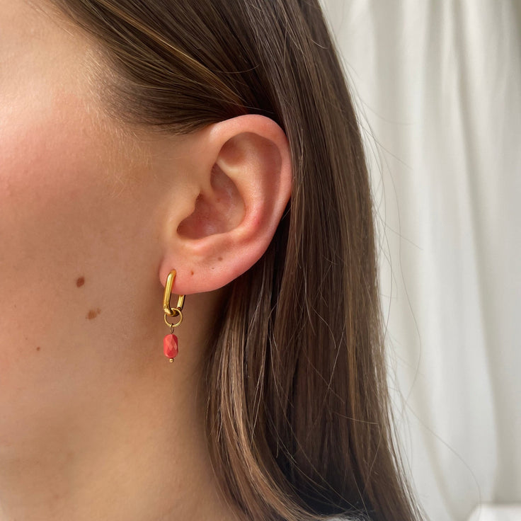 Buxon Hoop Red Facet Bead - ByNouck Jewelry