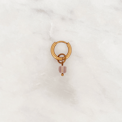 Classic Huggie Pink Cube - ByNouck Jewelry