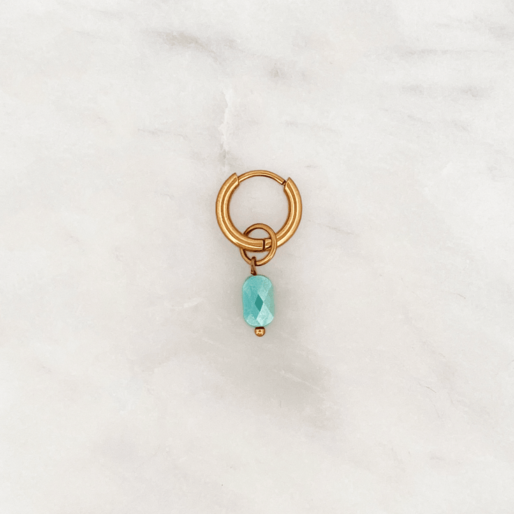 Classic Huggie Tropical Green Facet Bead - ByNouck Jewelry