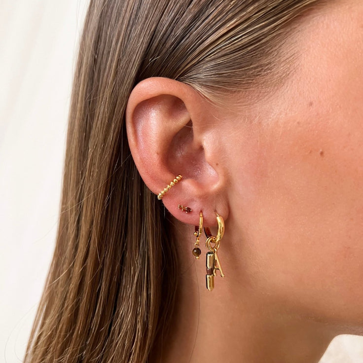 Earring Tiger Eye's Bead - ByNouck Jewelry
