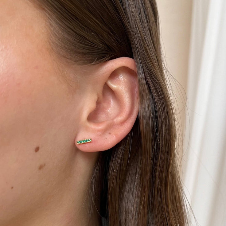 Earstud Green Staple - ByNouck Jewelry